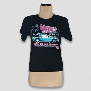 Gildan Back to the Future T-Shirt Black Cotton Size Medium